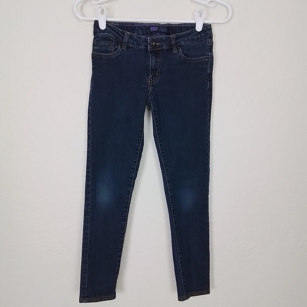 Levis Girls Blue Jeans Size 12 Denim Legging Slim Fit‎ Adjustable Waist 5-Pocket
